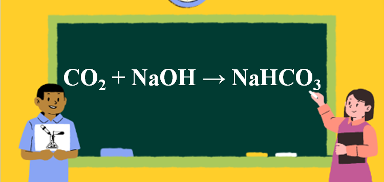 CO2 + NaOH → NaHCO3 | CO2 ra NaHCO3