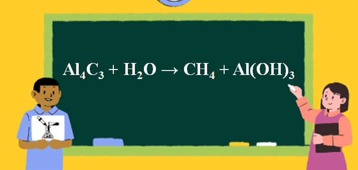 Al4C3 ra CH4 l Al4C3 + H2O → CH4 + Al(OH)3 | Nhôm cacbua ra Metan