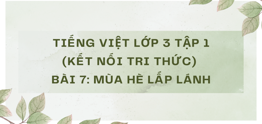 Giải Tiếng Việt lớp 3 Bài 7: bài Mùa hè lấp lánh | Kết nối tri thức