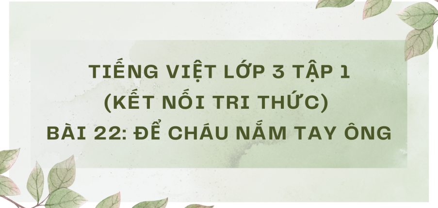 Giải Tiếng Việt lớp 3 Bài 22: Để cháu nắm tay ông | Kết nối tri thức