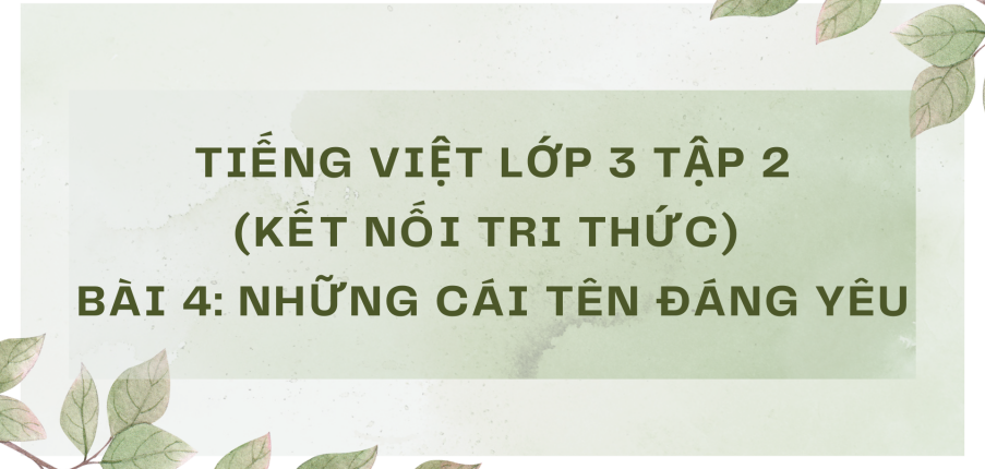 Giải Tiếng Việt lớp 3 Bài 4: Những cái tên đáng yêu | Kết nối tri thức