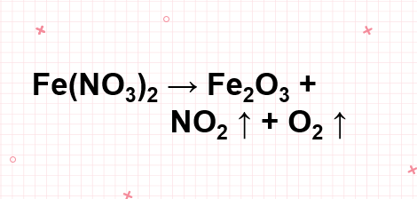 Fe(NO3)2 nhiệt độ | Nhiệt phân Fe(NO3)2 → Fe2O3 + NO2 + O2