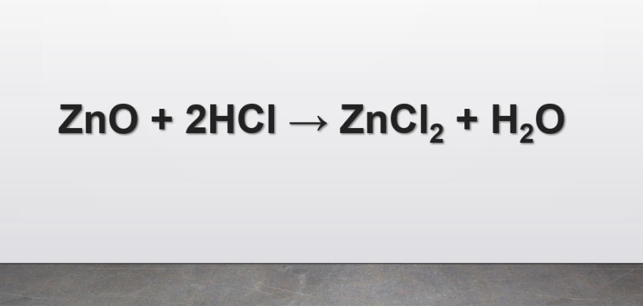 ZnO + 2HCl → ZnCl2 + H2O| ZnO + HCl