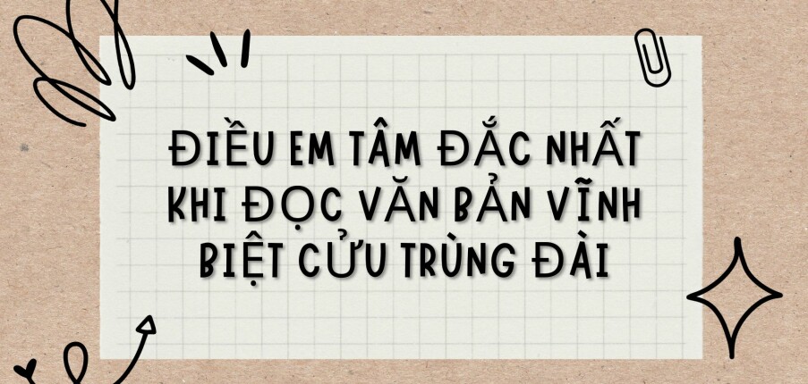 TOP 6 Bài văn Điều em tâm đắc nhất khi đọc văn bản Vĩnh biệt Cửu Trùng Đài (2024) HAY NHẤT