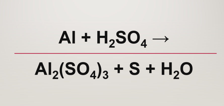 Al + H2SO4 → Al2(SO4)3 + S + H2O | Al ra Al2(SO4)3