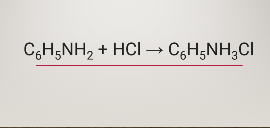 C6H5NH2 ra C6H5NH3Cl | C6H5NH2 + HCl → C6H5NH3Cl