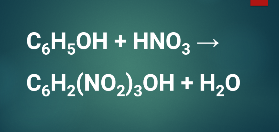 C6H5OH ra C6H2(NO2)3OH | C6H5OH + HNO3 → C6H2(NO2)3OH + H2O