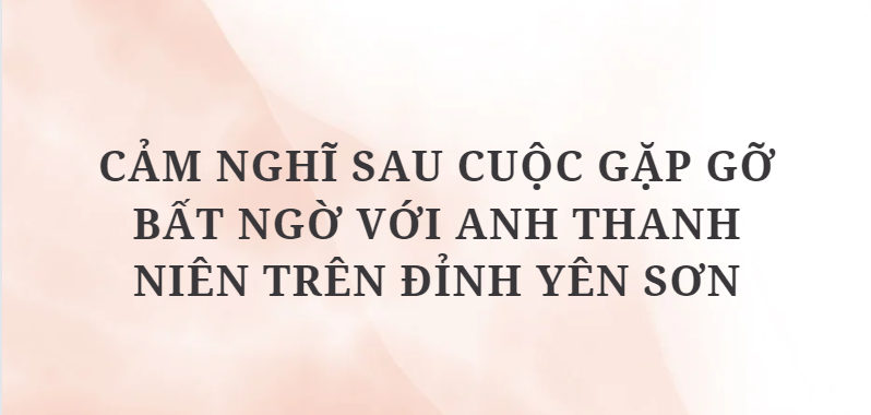 TOP 10 Bài văn Cảm nghĩ sau cuộc gặp gỡ bất ngờ với anh thanh niên trên đỉnh Yên Sơn (2024) HAY NHẤT