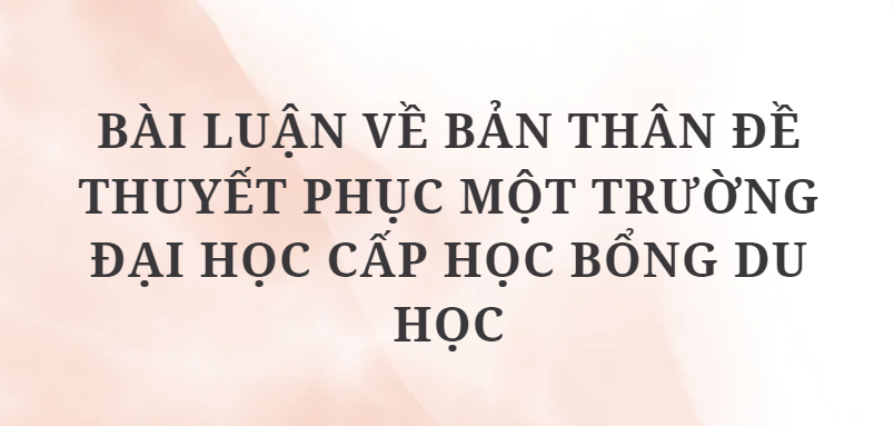 TOP 5 Bài luận về bản thân đề thuyết phục một trường đại học cấp học bổng du học (2024) HAY NHẤT