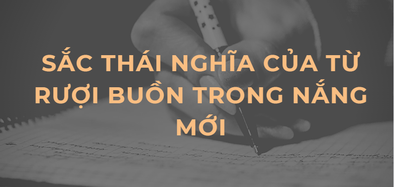 TOP 5 Đoạn văn Sắc thái nghĩa của từ rượi buồn trong Nắng mới (2024) HAY NHẤT