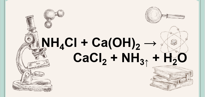 NH4Cl + Ca(OH)2 → CaCl2 + NH3 + H2O | NH4Cl ra CaCl2