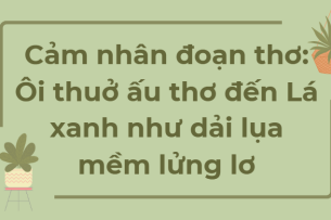 TOP 12 Đoạn văn Cảm nhân đoạn thơ: Ôi thuở ấu thơ đến Lá xanh như dải lụa mềm lửng lơ (2024) SIÊU HAY