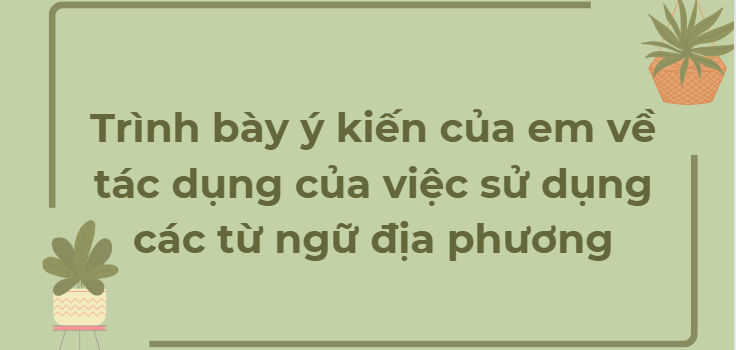 TOP 10 Đoạn văn Trình bày ý kiến của em về tác dụng của việc sử dụng các từ ngữ địa phương (2024) HAY NHẤT