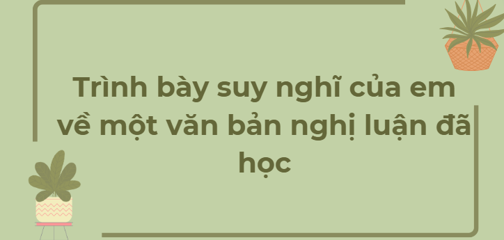 TOP 12 Bài văn Trình bày suy nghĩ của em về một văn bản nghị luận đã học (2024) HAY NHẤT