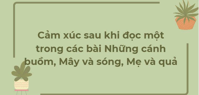 TOP 12 Đoạn văn Cảm xúc sau khi đọc một trong các bài Những cánh buồm, Mây và sóng, Mẹ và quả (2024) HAY NHẤT