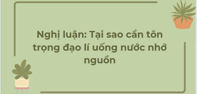 TOP 12 Bài văn Nghị luận: Tại sao cần tôn trọng đạo lí uống nước nhớ nguồn (2024) HAY NHẤT