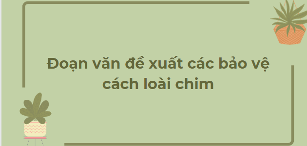 TOP 7 Đoạn văn đề xuất các bảo vệ cách loài chim (2024) HAY NHẤT