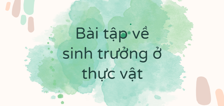 30 Bài tập về sinh trưởng ở thực vật (2024) có đáp án chi tiết nhất