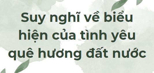 TOP 10 Bài văn suy nghĩ về biểu hiện của tình yêu quê hương đất nước (2024) SIÊU HAY