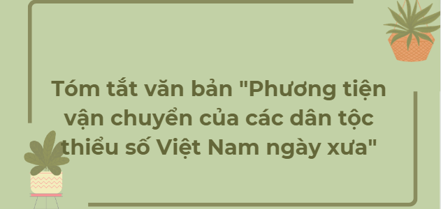 TOP 10 bài văn Tóm tắt văn bản "Phương tiện vận chuyển của các dân tộc thiểu số Việt Nam ngày xưa" (2024) HAY NHẤT