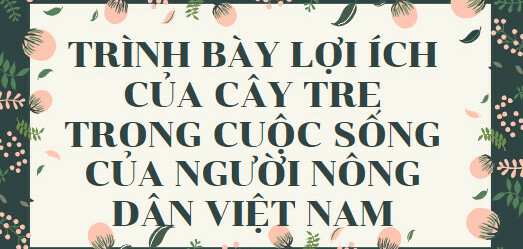 TOP 15 mẫu Trình bày lợi ích của cây tre trong cuộc sống của người nông dân Việt Nam (2024) HAY NHẤT