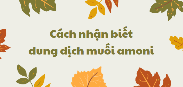 Cách nhận biết dung dịch muối amoni chi tiết nhất