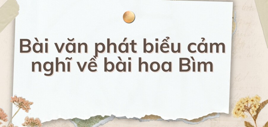 TOP 10 Bài văn phát biểu cảm nghĩ về bài hoa Bìm  (2024) HAY NHẤT