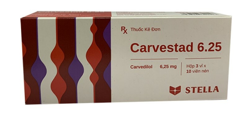 Thuốc Carvestad 6.25mg - Dùng suy tim hoặc tăng huyết áp - Hộp 3 vỉ x 10 viên - Cách dùng