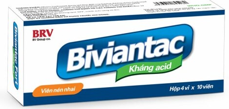 Viên nhai Biviantac kháng acid - Điều trị viêm loét dạ dày tá tràng - Hộp 3 vỉ x 10 viên - Cách dùng