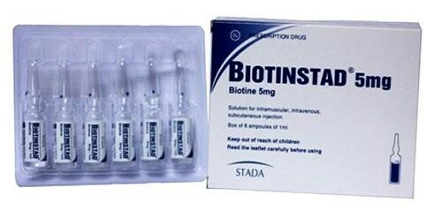 Thuốc tiêm Biotinstad 5mg/ml - Điều trị các trường hợp thiếu hụt Biotin - Hộp 6 ống x 1ml - Cách dùng