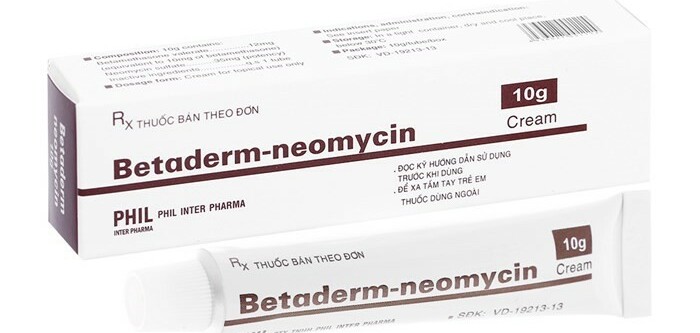Kem bôi da Betaderm neomycin 10g - Điều trị viêm da do dị ứng  - Cách dùng