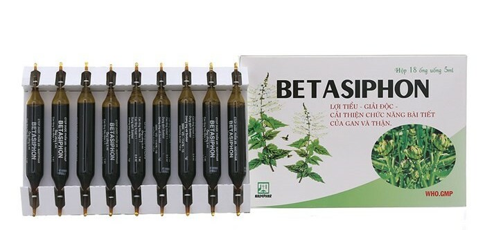 Thuốc Betasiphon - Điều trị các bệnh về gan mật và thận - Hộp 2 vỉ x 9 ống - Cách dùng
