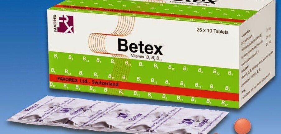 Thuốc Betex - Dùng khi thiếu hụt vitamin B1, B6, B12 - Hộp 5 vỉ x 10 viên - Cách dùng