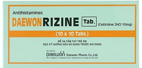 Thuốc Daewonrizine tab - Kháng histamine - Hộp 10 vỉ x 10 viên - Cách dùng