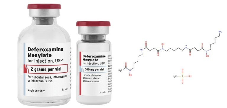 Thuốc Deferoxamine - Điều trị ngộ độc sắt đột ngột - Hộp 10 lọ - Cách dùng