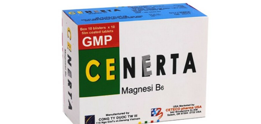 Thuốc Cenerta - Điều trị thiếu ion Magnesi nặng - Hộp 5 vỉ, 10 vỉ x 10 viên - Cách dùng