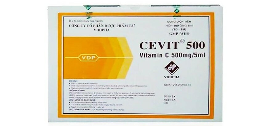 Thuốc Cevit - Điều trị bệnh thiếu Vitamin C - Hộp 100 ống x 5ml x 500mg - Cách dùng