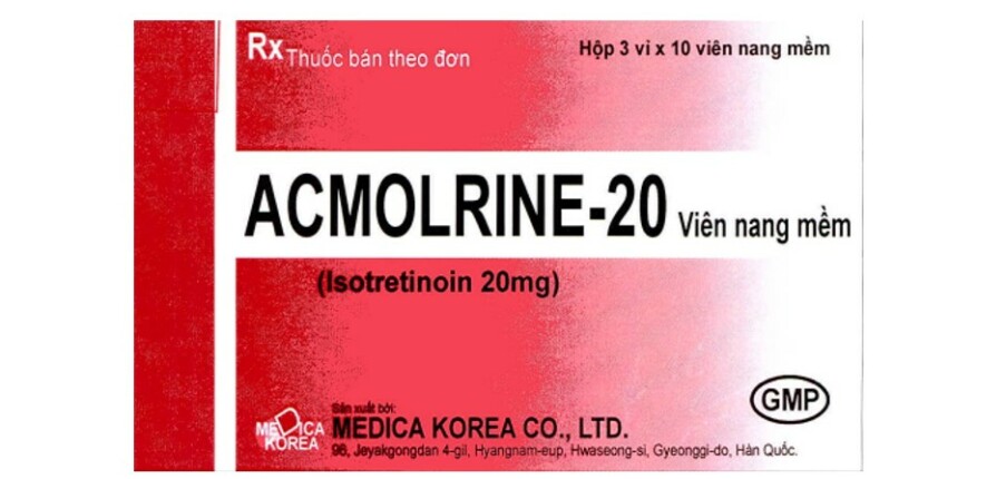 Thuốc Acmolrine - Điều trị mụn trứng cá - Hộp 3 vỉ x 10 viên - Cách dùng