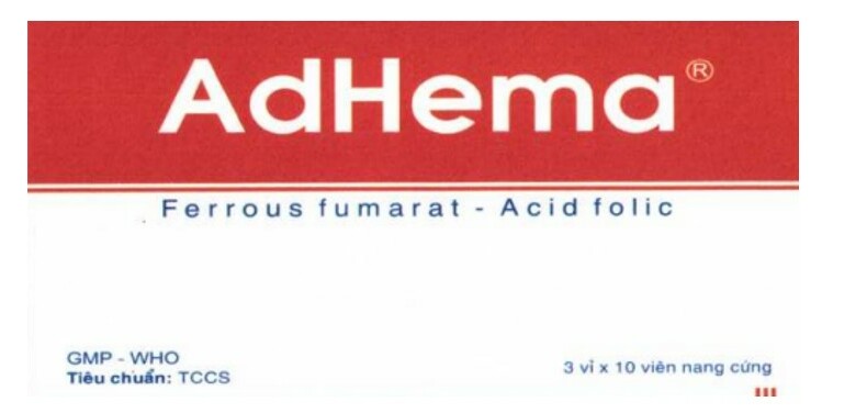 Thuốc Adhema - Điều trị thiếu máu thiếu sắt - Hộp 3 vỉ x 10 viên - Cách dùng
