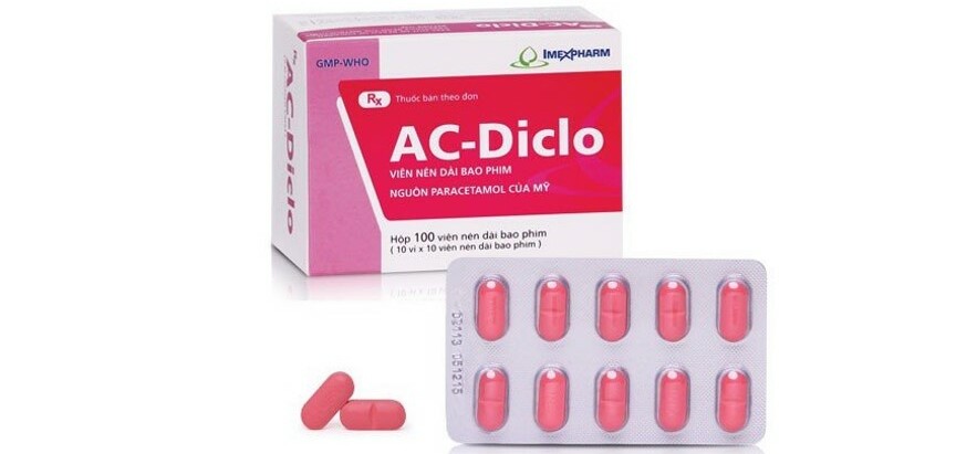 AC-Diclo - Giảm đau hạ sốt - Hộp 10 vỉ x 10 viên - Cách dùng