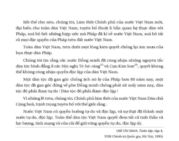 Tuyên ngôn Độc lập (tiếp theo)