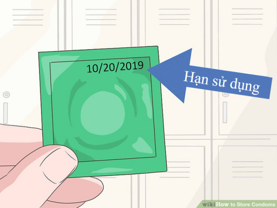 Kiểm tra hạn sủ dụng trên bao bì bao cao su (nguồn: https://www.wikihow.com/)