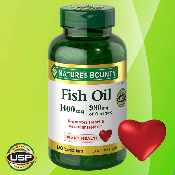 Nature's Bounty Fish Oil 1400 mg., 130 Coated Softgels | Supplementity