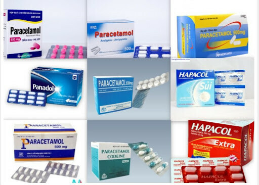 Paracetamol có mặt trong rất nhiều loại thuốc giảm đau, hạ sốt trên thị trường. Nguồn: yhocvn.net