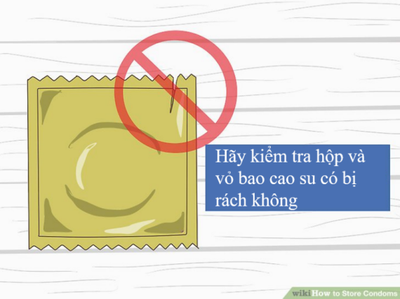 Kiểm tra hộp bao cao su (nguồn: https://www.wikihow.com/)