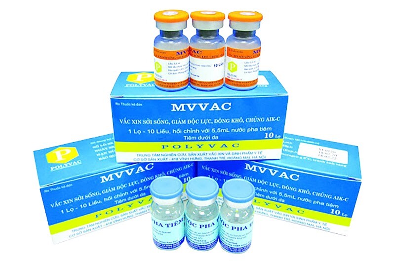 Hình: Vắc xin sởi đơn MVVAC do Việt Nam sản xuất. Nguồn: VNVC