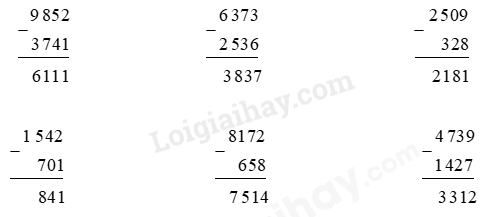 Toán lớp 3 trang 16, 17 Phép trừ các số trong phạm vi 10000 | Chân trời sáng tạo (ảnh 2)