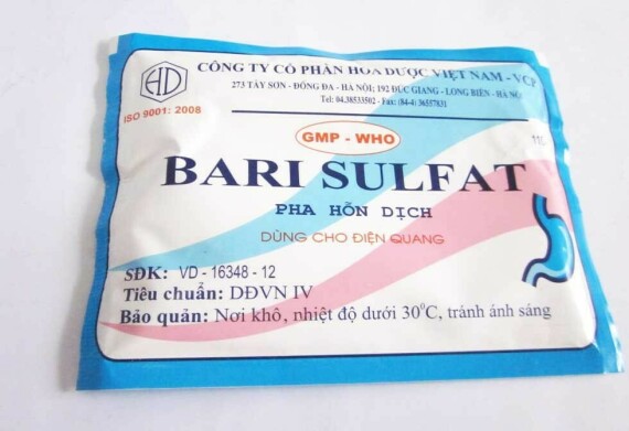 Bari Sulfat là thuốc cản quang để chụp X Quang dạ dày – ruột